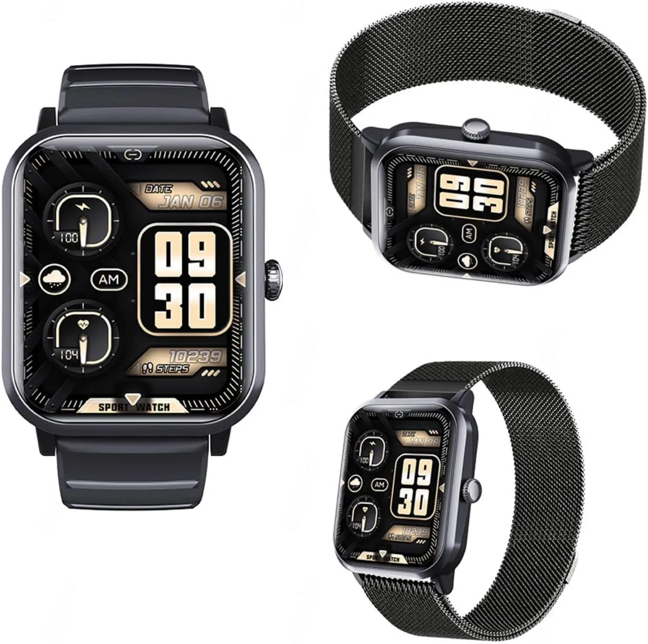 Rate 1.9" Fitness Trackers Blood Pressure Fitness and boredom vice favorable literalness Sports F330623$BlackMilan 2025 Smart Watch - Heart 