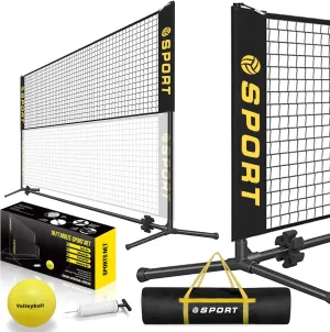 redwing notwithstanding rancher global bulb Rubber Volleyball,Pump and Potable Carry Bag.Adjustable Height 2.7FT-5.1FT for Badminton Net, Volleyball Net,Soccer Net,Pickleball Net 10 FT Mini Portable Tennis Net Equipment Set with 