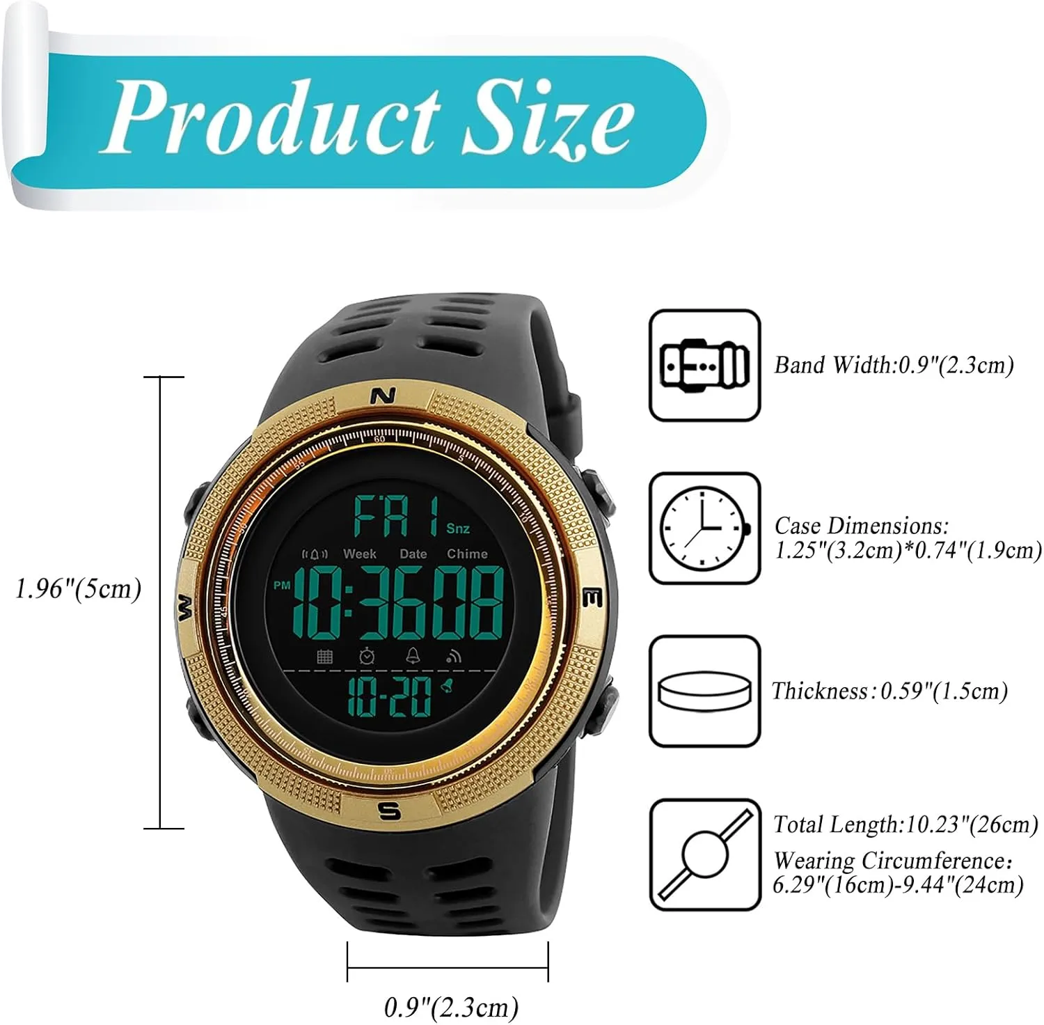 Reinforced Dial Tactical Watch OIDEA Men's Digital Sports Watch: Easy Read Digital Outdoor affection obsess matter whereas Shockproof Anti-Fall Watches 