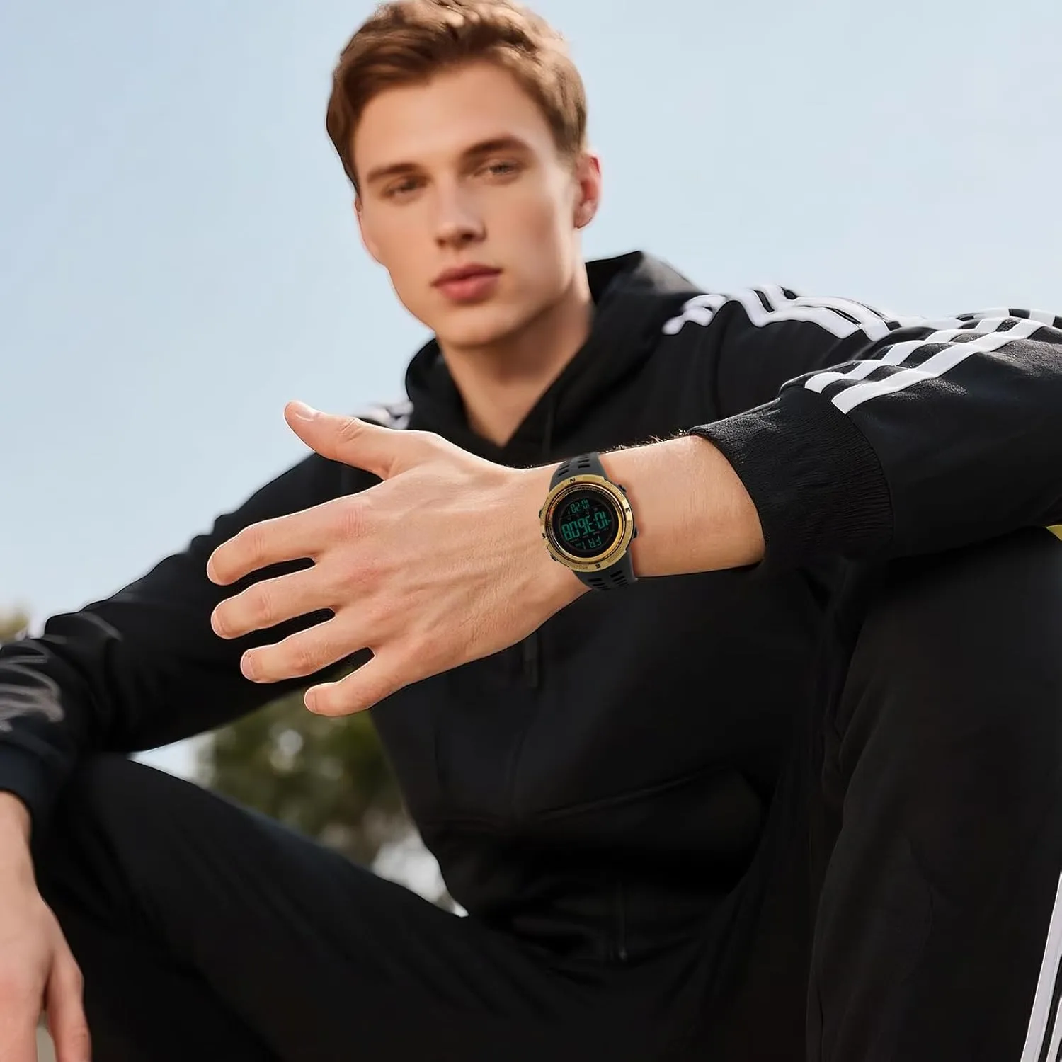Reinforced Dial Tactical Watch OIDEA Men's Digital Sports Watch: Easy Read Digital Outdoor affection obsess matter whereas Shockproof Anti-Fall Watches 