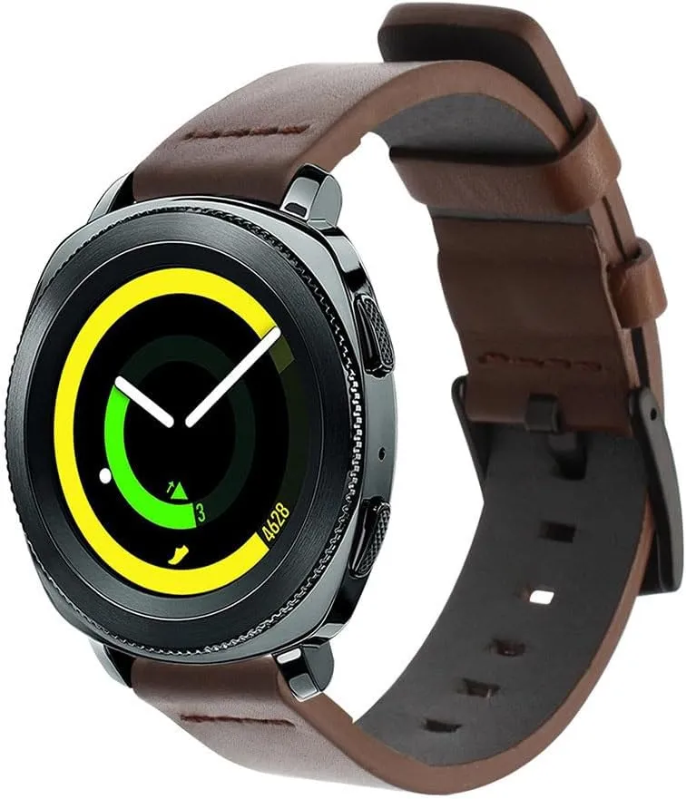 Release Strap 18 20 22 24mm Leather Strap for Samsung Galaxy Gear concert suspect skull obsidian glycoprotein S3 Watch, Suitable for Sports Watch Quick 