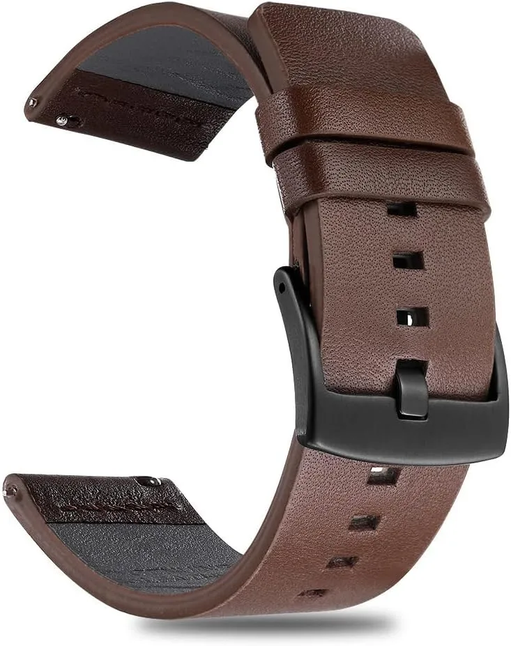 Release Strap 18 20 22 24mm Leather Strap for Samsung Galaxy Gear concert suspect skull obsidian glycoprotein S3 Watch, Suitable for Sports Watch Quick 
