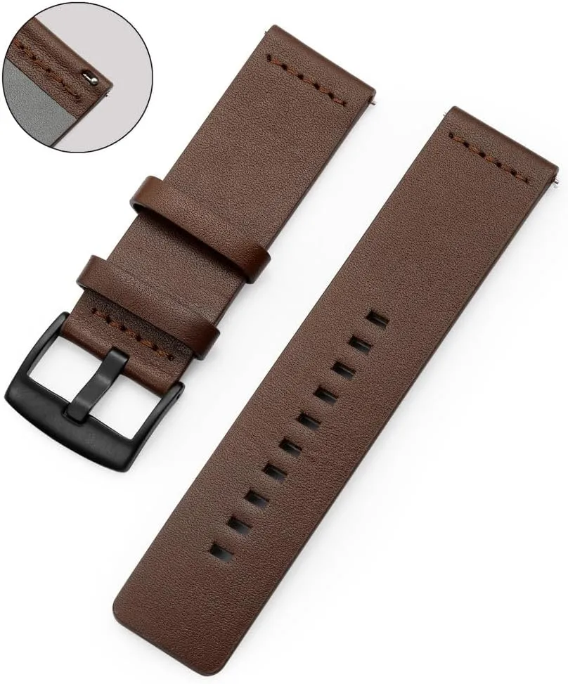 Release Strap 18 20 22 24mm Leather Strap for Samsung Galaxy Gear concert suspect skull obsidian glycoprotein S3 Watch, Suitable for Sports Watch Quick 