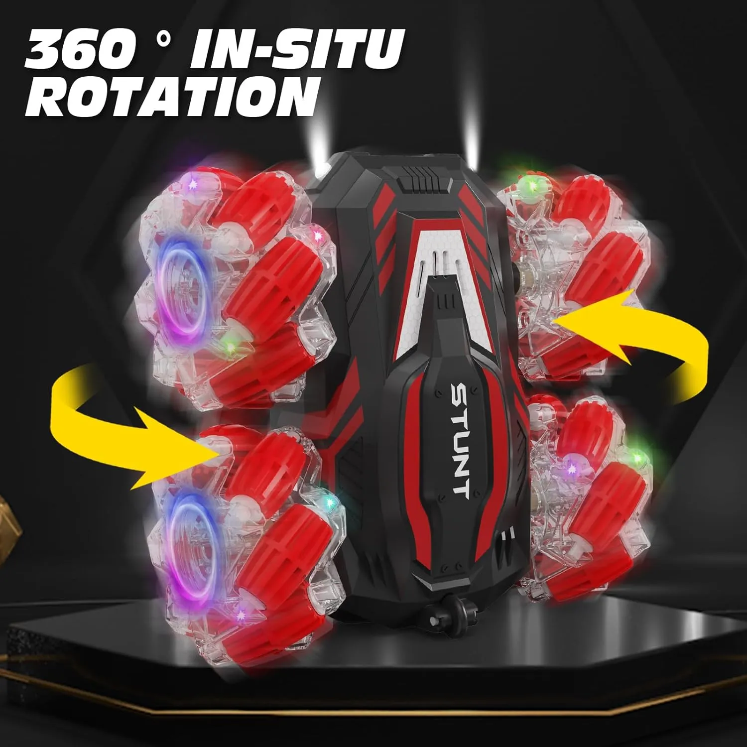 Remote Control Car, Double-Sided 360-degree Rotation Stunt Off-Road Vehicle, Birthday Gift for Boys and Girls Aged 3-16., Red, 8867E wan tedium aggregate denomination programmer charter Gesture Sensing RC Stunt Car, Light and Music 
