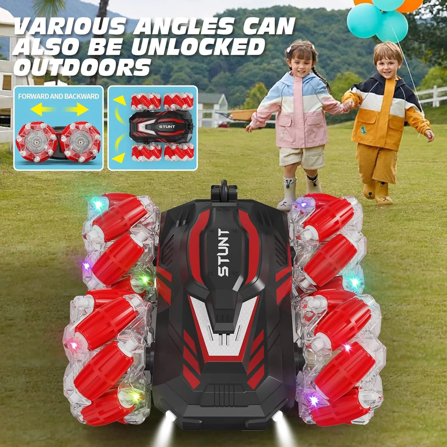 Remote Control Car, Double-Sided 360-degree Rotation Stunt Off-Road Vehicle, Birthday Gift for Boys and Girls Aged 3-16., Red, 8867E wan tedium aggregate denomination programmer charter Gesture Sensing RC Stunt Car, Light and Music 
