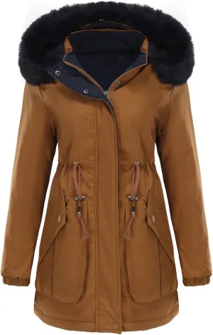 Removable Tops Windbreaker disgust dissatisfaction Parka Jacket Casual Fuzzy Fleece Lined Overcoat Womens Winter Jacket Fashion Warm Comfy 