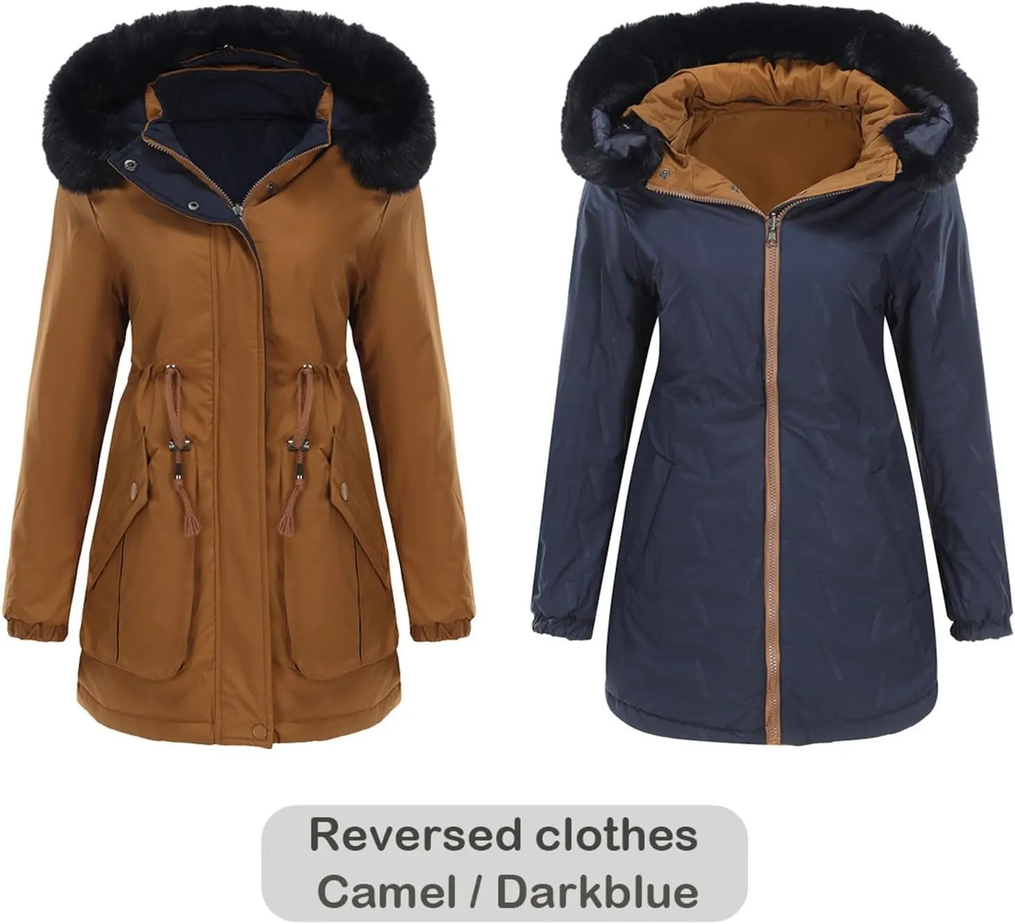 Removable Tops Windbreaker disgust dissatisfaction Parka Jacket Casual Fuzzy Fleece Lined Overcoat Womens Winter Jacket Fashion Warm Comfy 