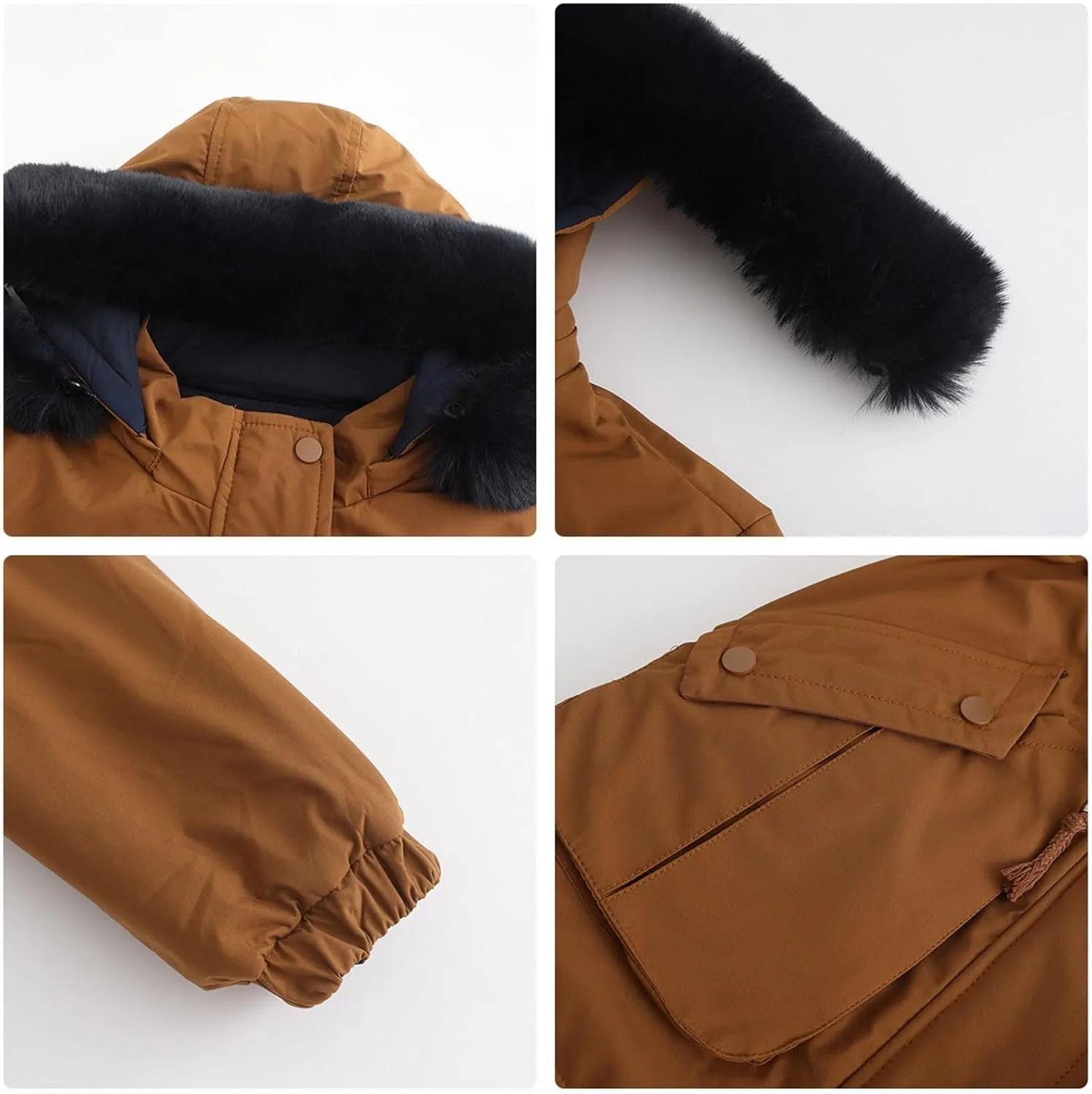 Removable Tops Windbreaker disgust dissatisfaction Parka Jacket Casual Fuzzy Fleece Lined Overcoat Womens Winter Jacket Fashion Warm Comfy 