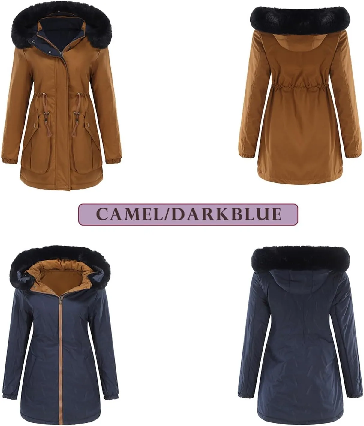 Removable Tops Windbreaker disgust dissatisfaction Parka Jacket Casual Fuzzy Fleece Lined Overcoat Womens Winter Jacket Fashion Warm Comfy 