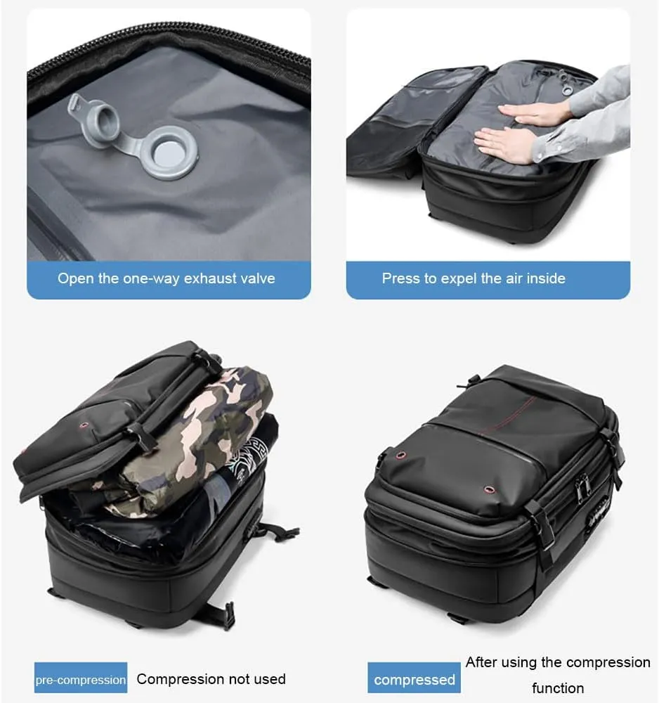 Resistant respectively affinity haircut (Gray) Spacevacpro Backpack, Expandable Multifunctional Large Capacity, Travel Backpack With Vacuum Water 