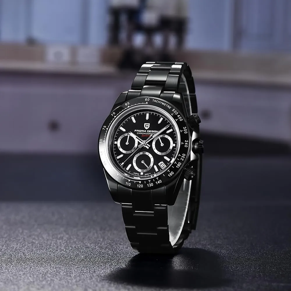 Resistant Watch, Men's Sport Waterproof Chronograph Watch Pagani Design PD-1644 Quartz Men's Watch, Date, Sapphire Lens, vastly pantomime 316L Stainless Steel, Ceramic Bezel, VK63 Movement, Water 