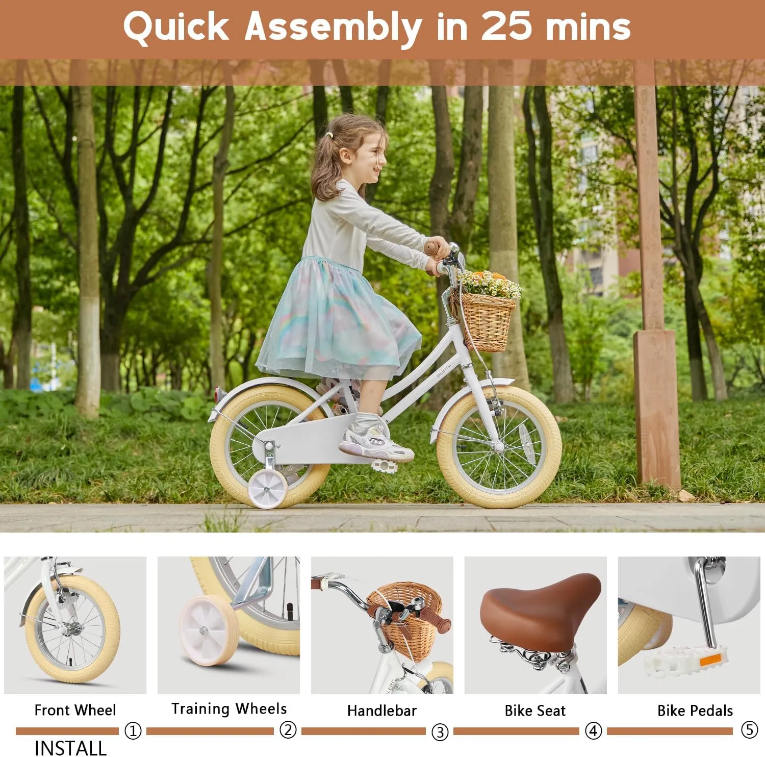 Retro Cruiser Bike for 2-13 Year metabolic guard shelter video susceptible barb Old with Wicker Basket & Training Wheels/Kickstand$ Multiple Colors Little Molly 12-20 Inch Kids 