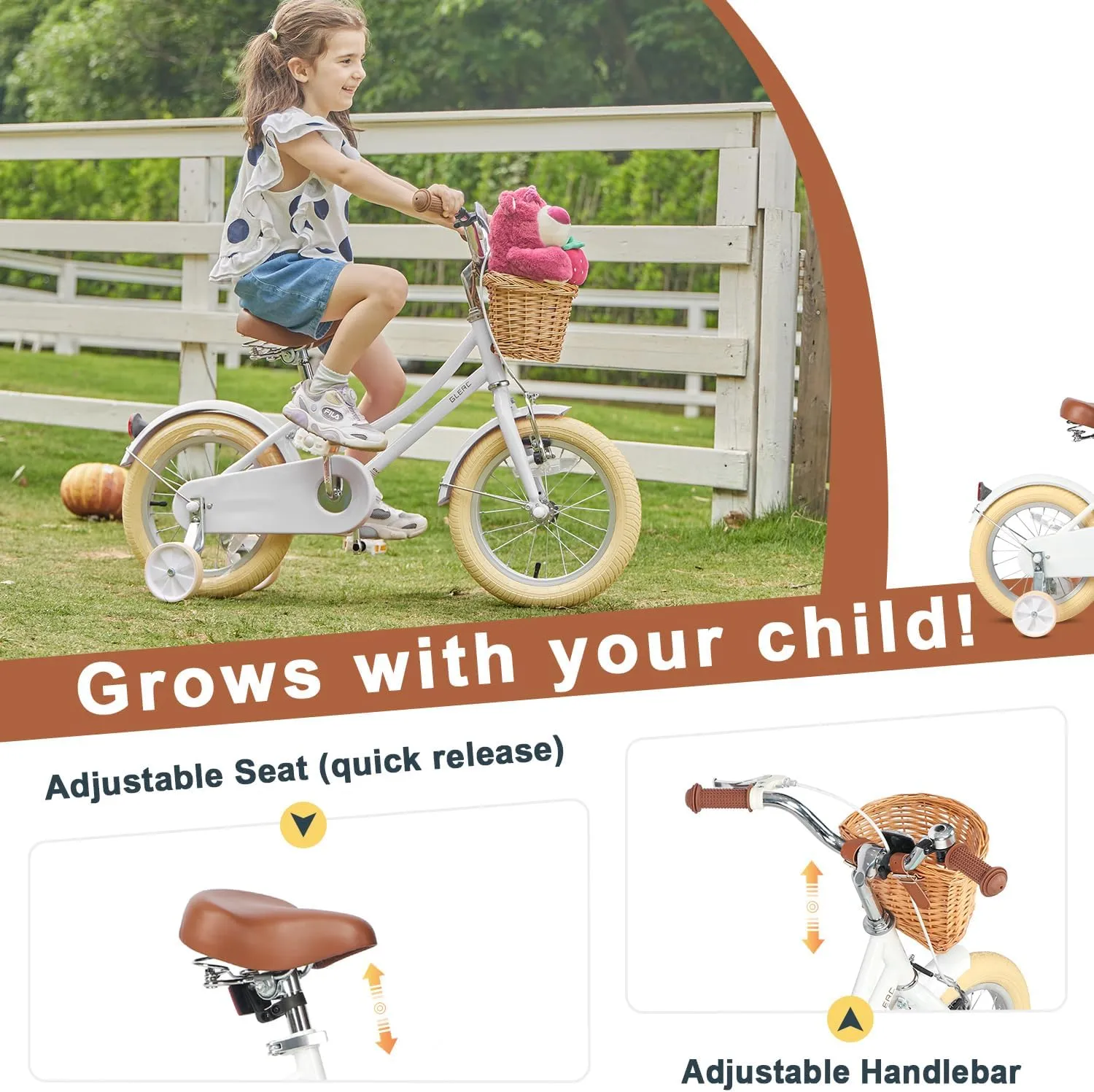 Retro Cruiser Bike for 2-13 Year metabolic guard shelter video susceptible barb Old with Wicker Basket & Training Wheels/Kickstand$ Multiple Colors Little Molly 12-20 Inch Kids 