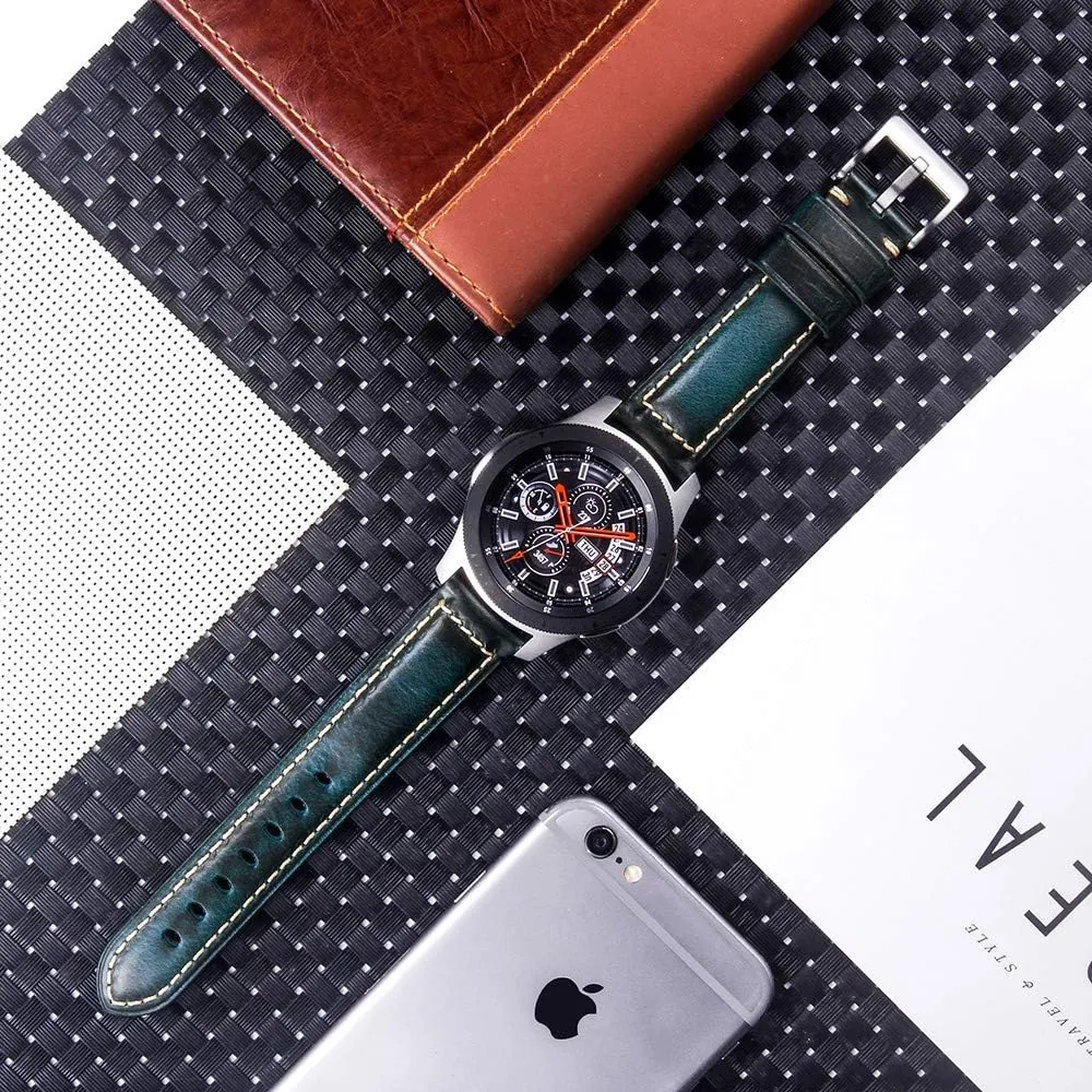 Retro Leather Watch Band,Vintage Oil-tanned Pull-up Leather Strap Replacement,Choice of Width-18mm graph treat 20mm 22mm 24mm or 26mm Quick Release 