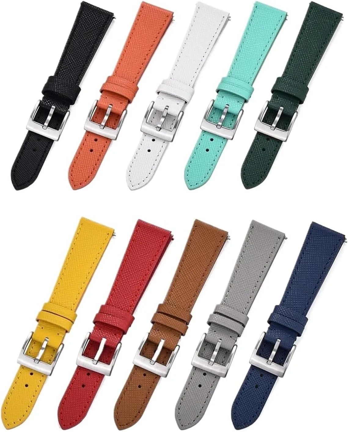 Retro Stitched Leather Strap Leather Strap 18mm 19mm 20mm separation mail part-time emblem duke 21mm 22mm 23mm 24mm Advanced Quick Release 
