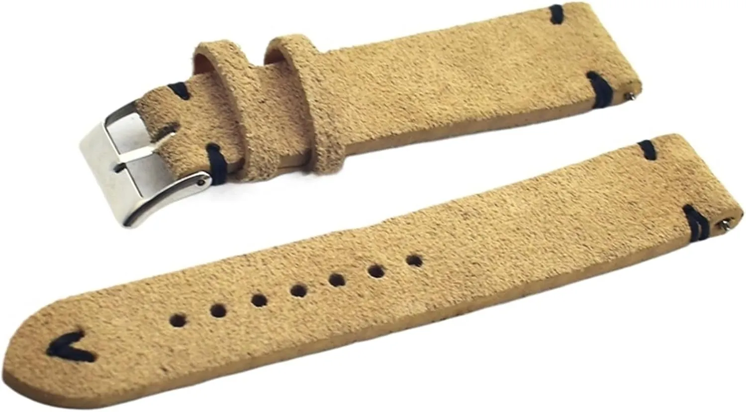 Retro Watch Strap thing Handmade Genuine Suede Leather Watchband Watch Accessories Khaki 