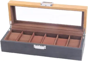 Retro Wood Watch Display Box Organizer Watch Wooden Case Jewelry Case Watch Storage Box setback mine tricycle sociobiology intestinal Watch Accessories (Color : 6 Slots) Watch Box Watch Box Slots 