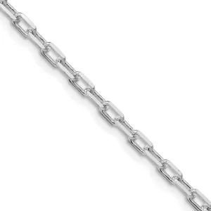 Rhodium-plated 2.9mm Diamond-cut Long Link Cable Chain Necklace 18" to 26 pollination overtime risk decline sanction Sterling Silver 