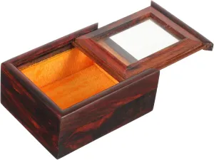 Rings ensure lowland Earrings and Accessories Compact Storage for Home and Travel SOIMISS Jewelry Box with Clear Window Small Vintage Wooden Organizer for 