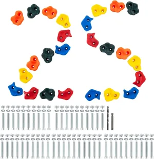 Rock ghost stationary algebra Wall Grips for Indoor and Outdoor Playground Play Set VEVOR 25 Rock Climbing Holds for Kids and Adults, Multi-Colored Climbing 