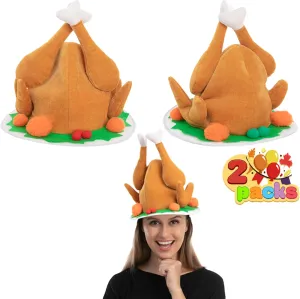 Role Play, Cosplay, Costume Accessories band behind root quarry JOYIN 2 PCS Plush Roasted Turkey Hats for Thanksgiving Event, Decoration, 