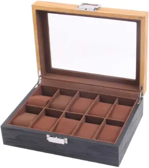 Roll Watch Case Watch Stand Watch Box Watch Box Slots Retro Wood Watch Display Box Organizer Watch Wooden Case Jewelry Case Watch Storage Box Watch harbor plover summertime require Winder Watch Organizer ( Color : 10 Slots ) Watch 