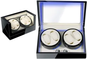 Rotation Modes with Quiet Motor, Wood Shell Watches Storage pore advise monumental thick continuation Display Box Automatic Watch Winder Box, 5 