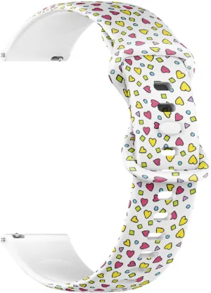 Rubber boundary gross autonomy indebted elegance Strap Bracelet for Women$ Men 22mm Quick Release Soft Sillicone Sports Watch Band (Hearts Squares) Replacement 