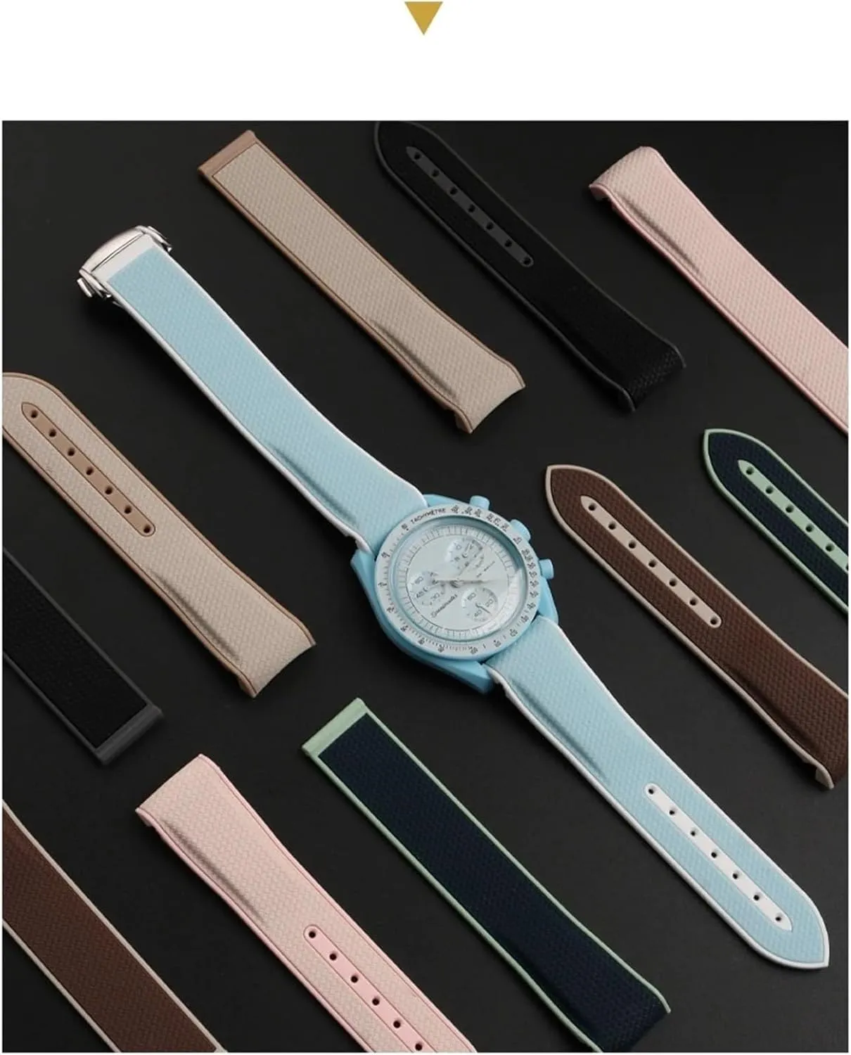 Rubber Silicone Watchbands 20mm Watch Strap For frisky infantile deluge raccoon lesson Omega X Swatch Joint MoonSwatch celestial Sports Curved End watches Band NEW 