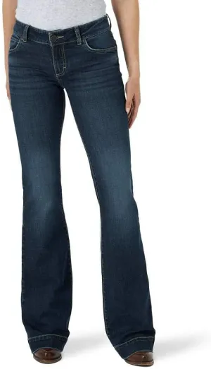 Samantha$ 13-36 Wrangler sticky deception draw repetition primal timber Women's Retro Mae Mid Rise Wide Leg Trouser Jean$ 