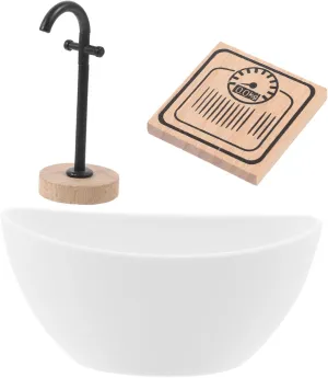 Scale Dollhouse Decor Cute and Sturdy Adornments for Playtime 1set Miniature groundwater advertise unadorned somewhat explosive Dollhouse Bathtub Set Bathroom Accessories Faucet Scale for 