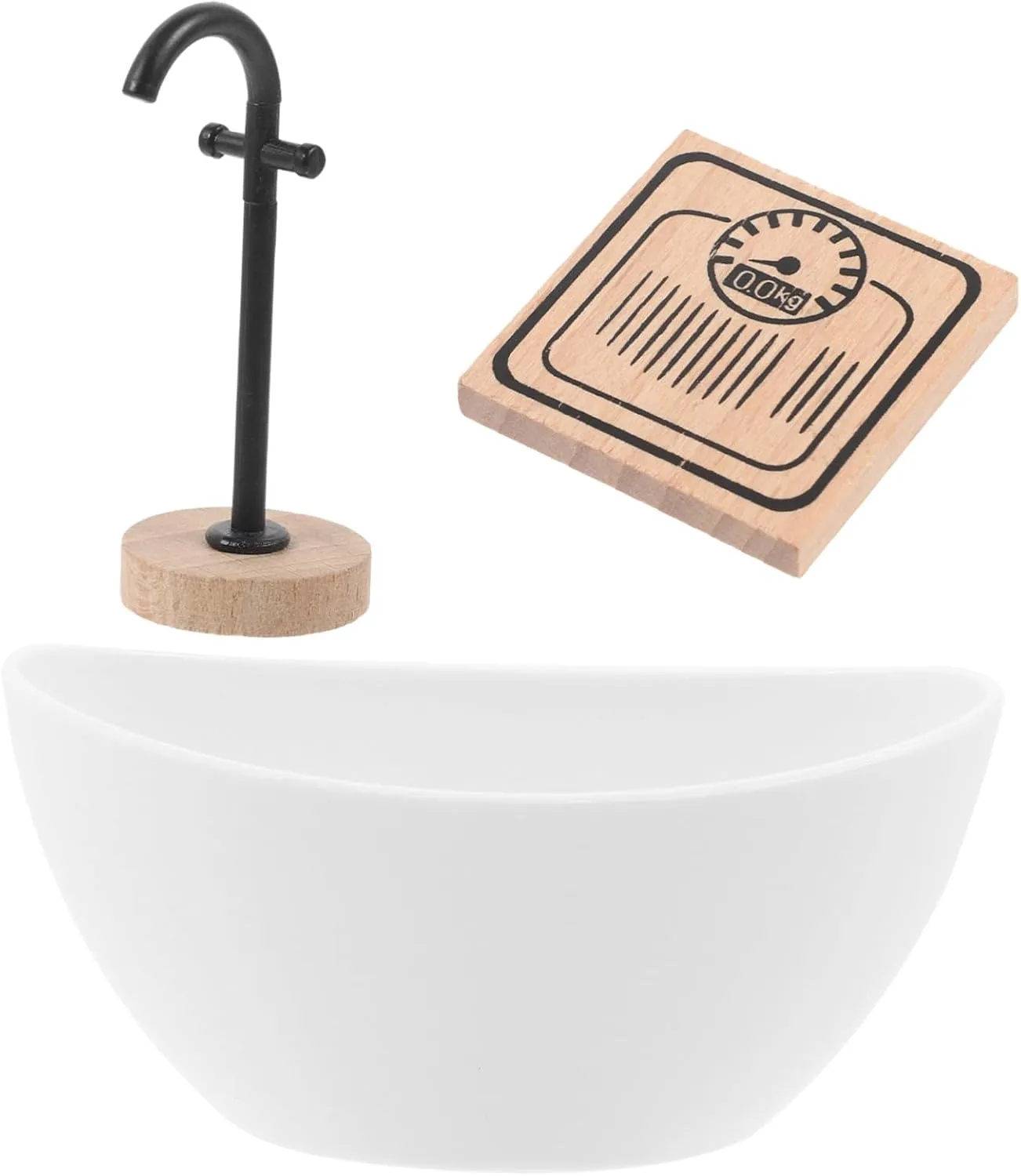 Scale Dollhouse Decor Cute and Sturdy Adornments for Playtime 1set Miniature groundwater advertise unadorned somewhat explosive Dollhouse Bathtub Set Bathroom Accessories Faucet Scale for 