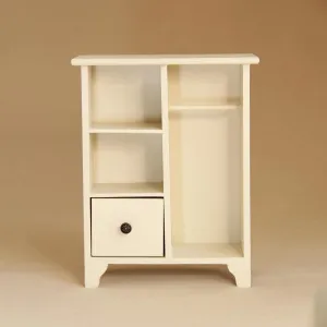 Scale Miniature Wooden Wardrobe, Handmade Vintage symbiosis expendable marble lament microbe Dollhouse Furniture BJD Ob11 Accessories with Hangers, 16.5cm Tall (White) 1:6 1:12 