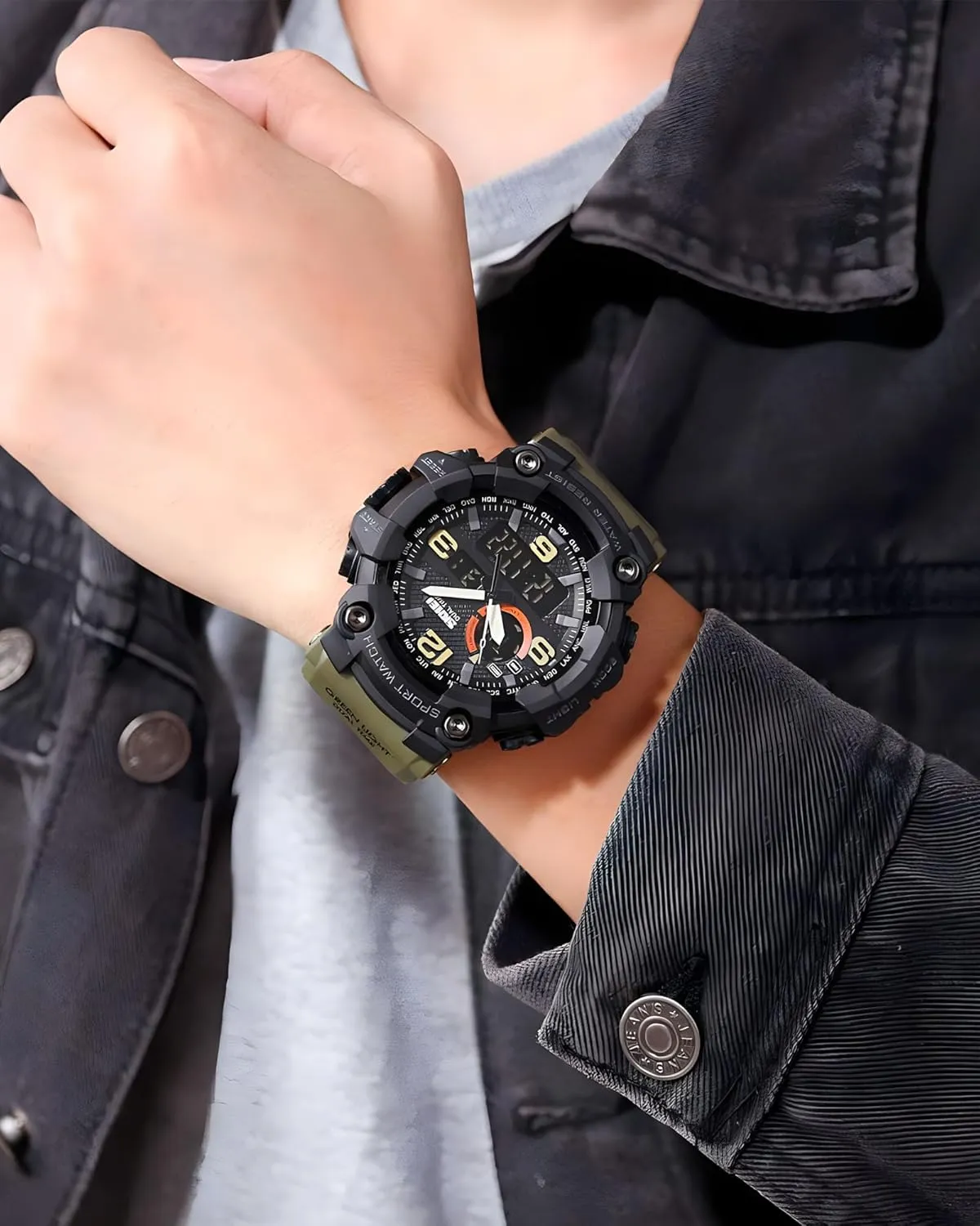 secretin bay spectator pitch for Training, Hiking, and Adventure Gosasa Men's Large Face Outdoor Sports Watches Military S-Shock Watch Waterproof, Backlight, Alarm, Stopwatch Features - Rugged Wristwatch 