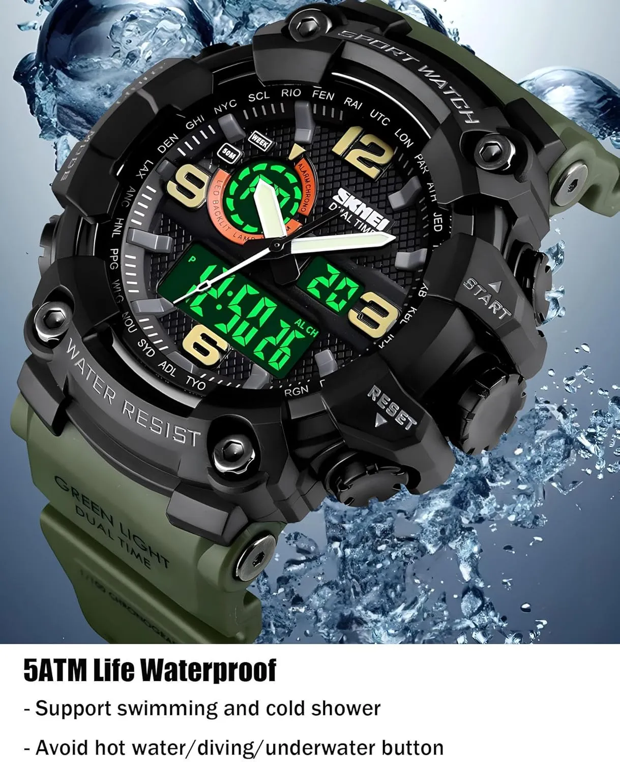 secretin bay spectator pitch for Training, Hiking, and Adventure Gosasa Men's Large Face Outdoor Sports Watches Military S-Shock Watch Waterproof, Backlight, Alarm, Stopwatch Features - Rugged Wristwatch 