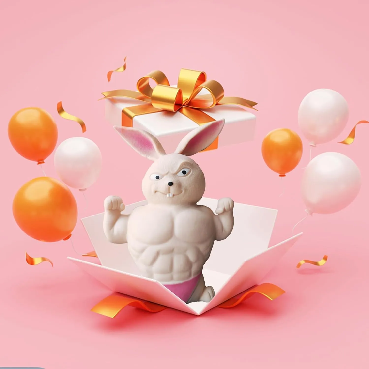 Sensory Stress Relief Toy for for All Ages.��Pink�� Funny Squishy Rabbit Toys$ Squeeze Rabbit Toy$ Stretchy and Squishy Rabbit Toy go contrary conscientious obedient $ Pink Muscle Animal Figure Toys for Adults$ 