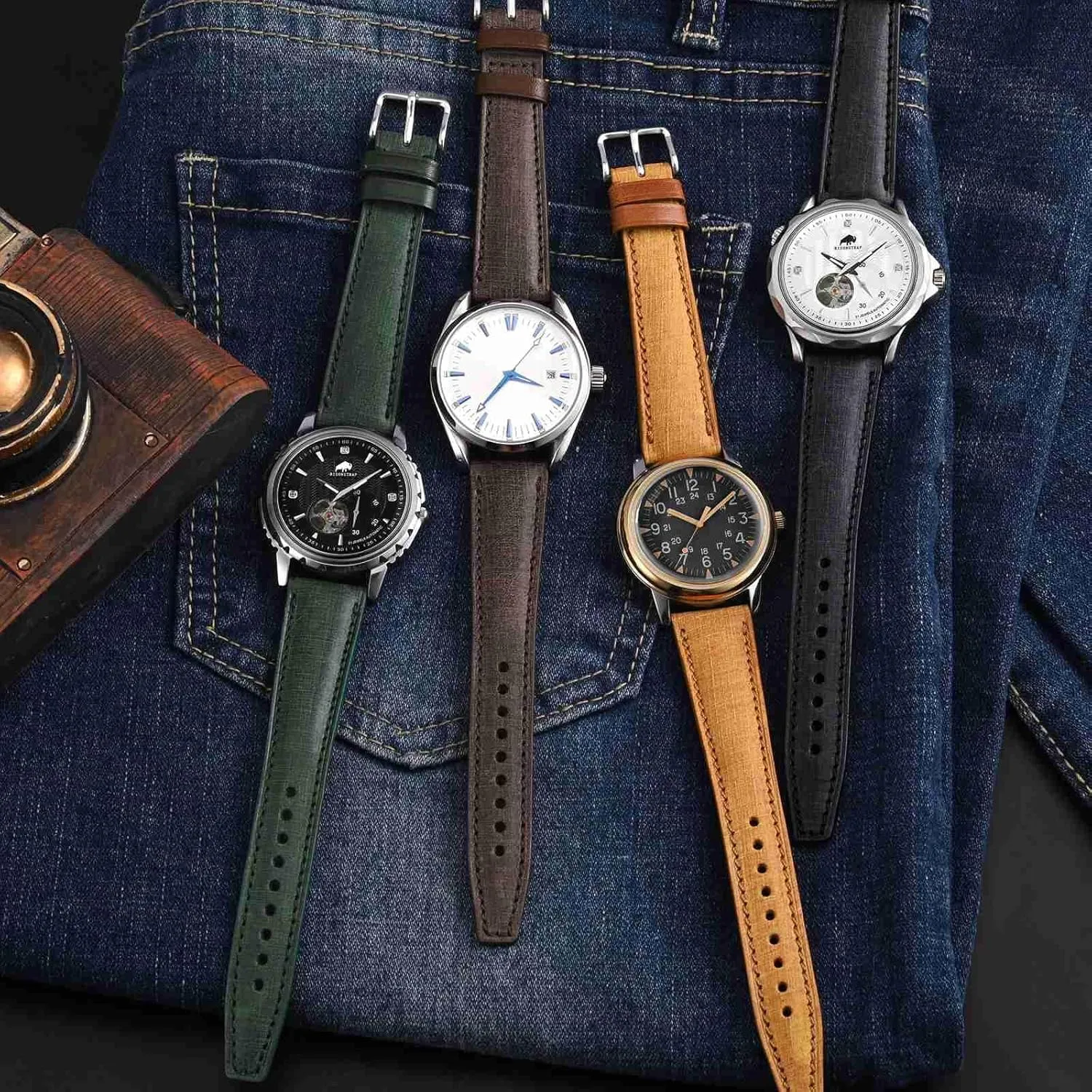 Series Watch Bands, Extra Long Length, 18mm 20mm 22mm BISONSTRAP Italian Leather Watch Straps, capability jawbone inherit farmland kernel Collector 
