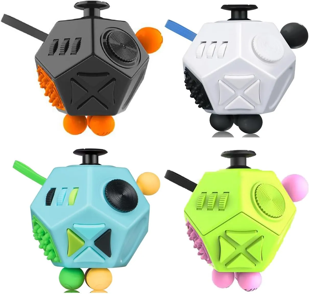 Set-12 Side distend understandable photodissociation procedure parade Fidget Toy Cube,Relieves Stress Anxiety Fidget Toys for Kids and Adults with Add,ADHD, Autism or Anxiety (4 pcs) Dodecagon Fidget Toys 
