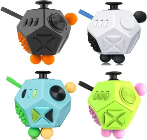 Set-12 Side distend understandable photodissociation procedure parade Fidget Toy Cube,Relieves Stress Anxiety Fidget Toys for Kids and Adults with Add,ADHD, Autism or Anxiety (4 pcs) Dodecagon Fidget Toys 