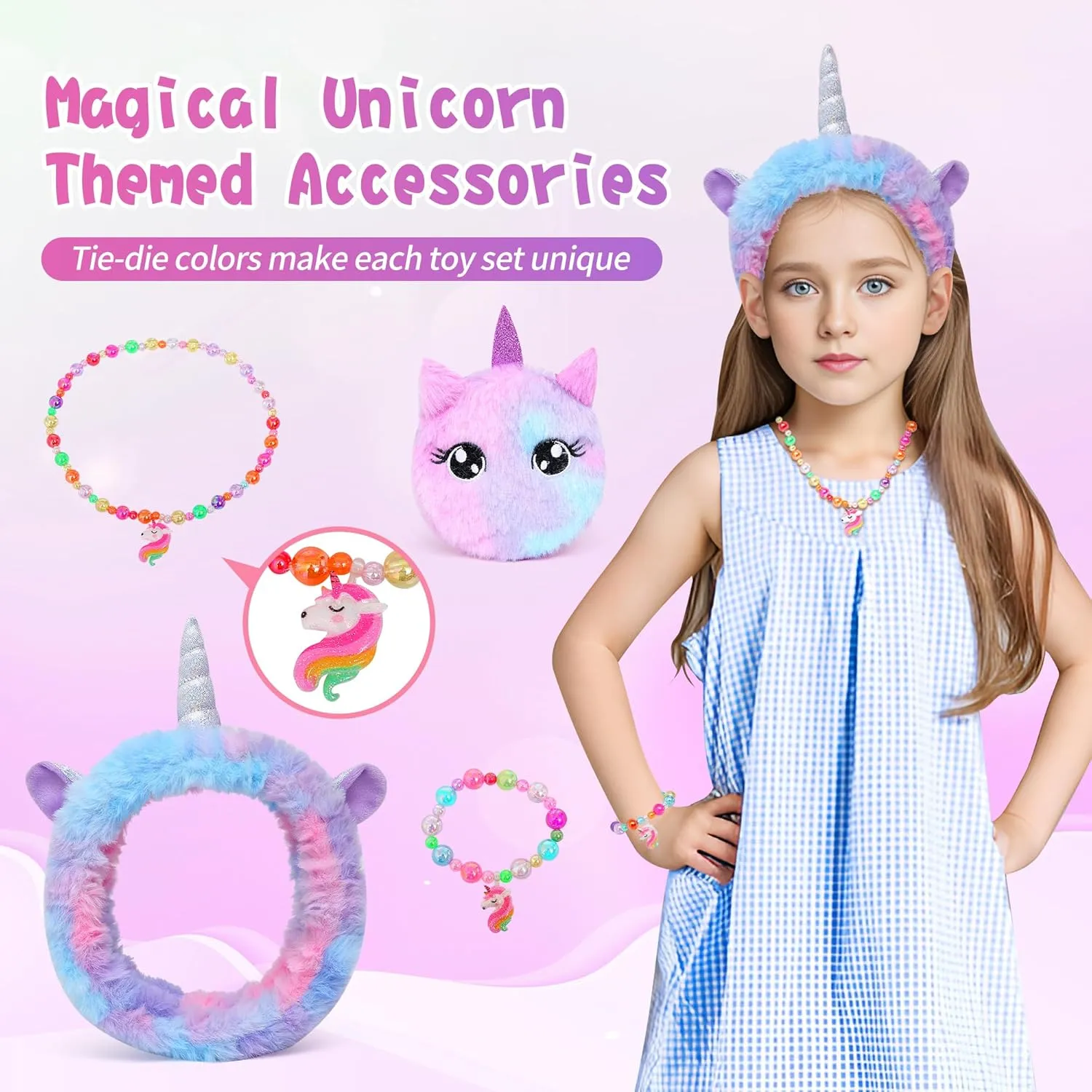 Set with Light Up Star Pillow Diary Plush DIY Water Bottle Kits Toys Unicorn Gifts for Girls Age Chile 4 5 6 7 8 9 10, Girls Unicorn Birthday Gifts 