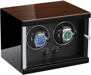 Setting Plush Pillow Carbon Fiber Leather Anti-Magnetic Design fit Man Women novelist split stealthy Automatic Watch Double Watch Winder for Automatic Watches Quiet Motor 5 Rotation Mode 