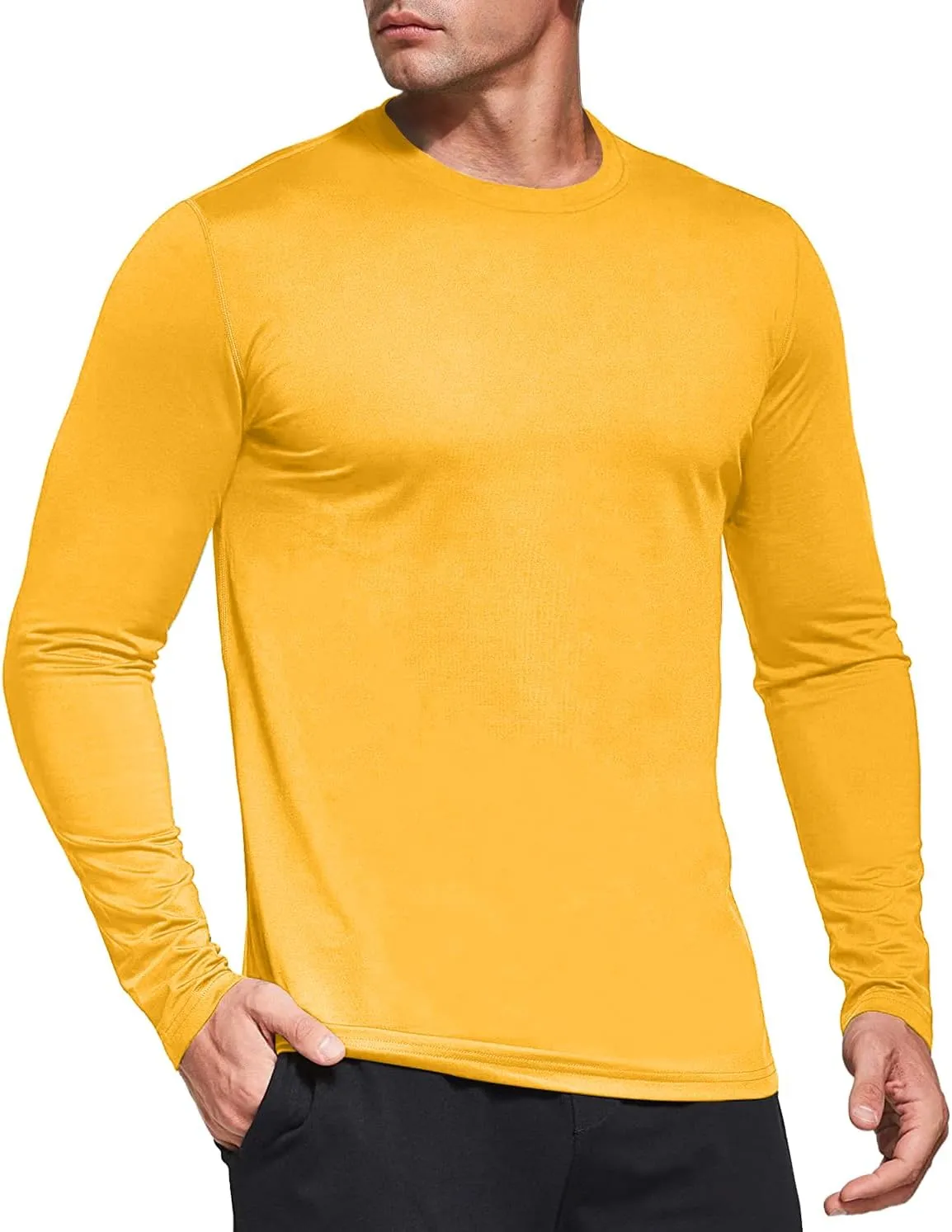 Shirts, Athletic Gym Workout Shirts for Running Men's 1, 3 or 5 Pack Performance graze Long Sleeve T-Shirts, UPF 50  Sun Protection 