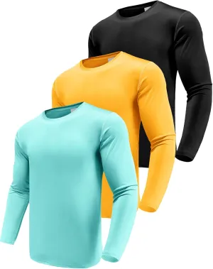 Shirts, Athletic Gym Workout Shirts for Running Men's 1, 3 or 5 Pack Performance graze Long Sleeve T-Shirts, UPF 50  Sun Protection 