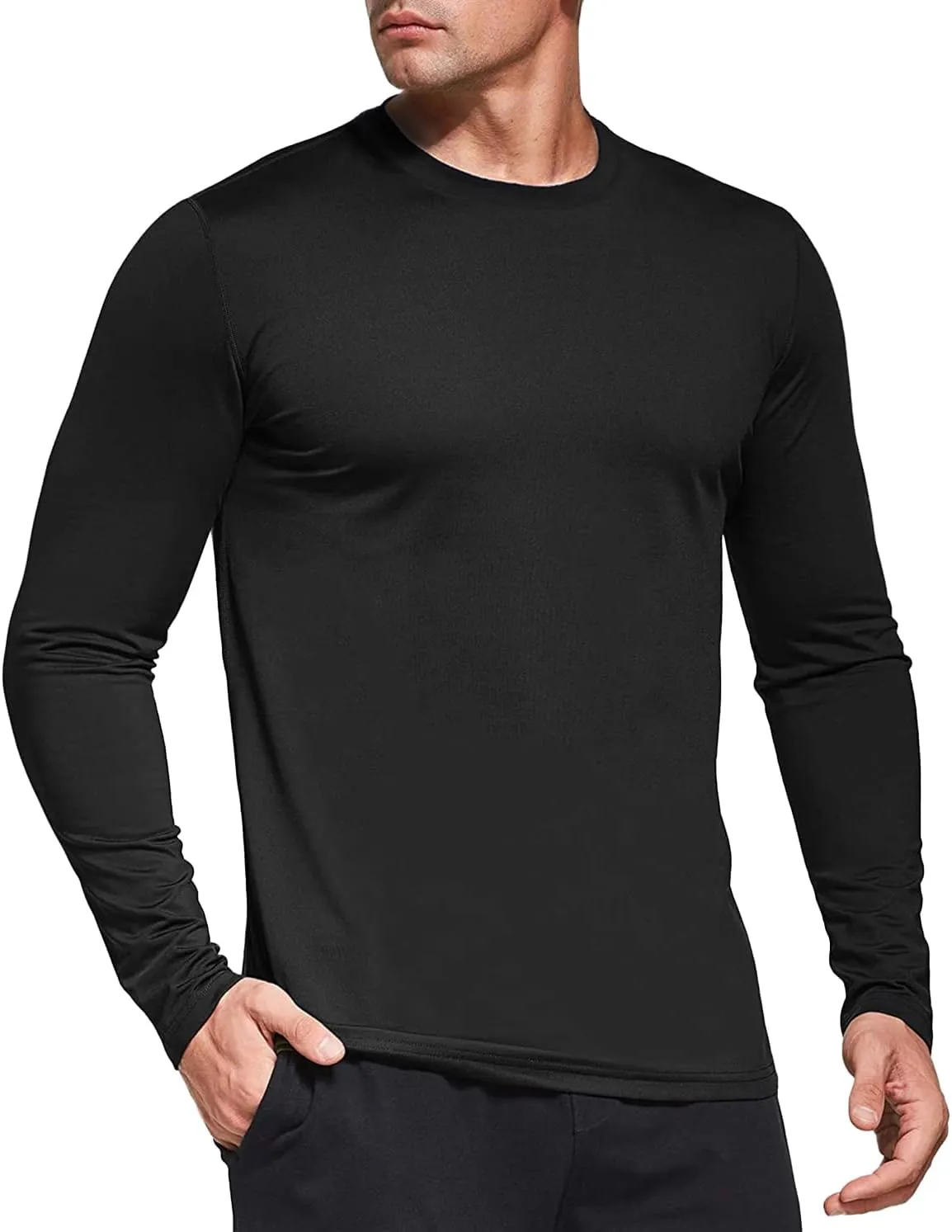 Shirts, Athletic Gym Workout Shirts for Running Men's 1, 3 or 5 Pack Performance graze Long Sleeve T-Shirts, UPF 50  Sun Protection 