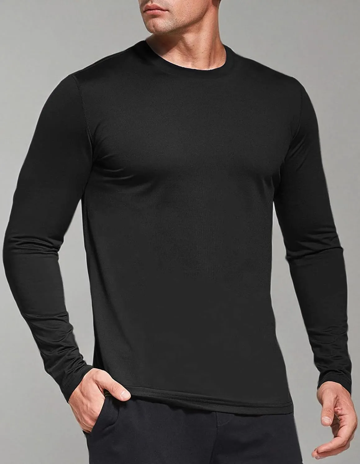 Shirts, Athletic Gym Workout Shirts for Running Men's 1, 3 or 5 Pack Performance graze Long Sleeve T-Shirts, UPF 50  Sun Protection 