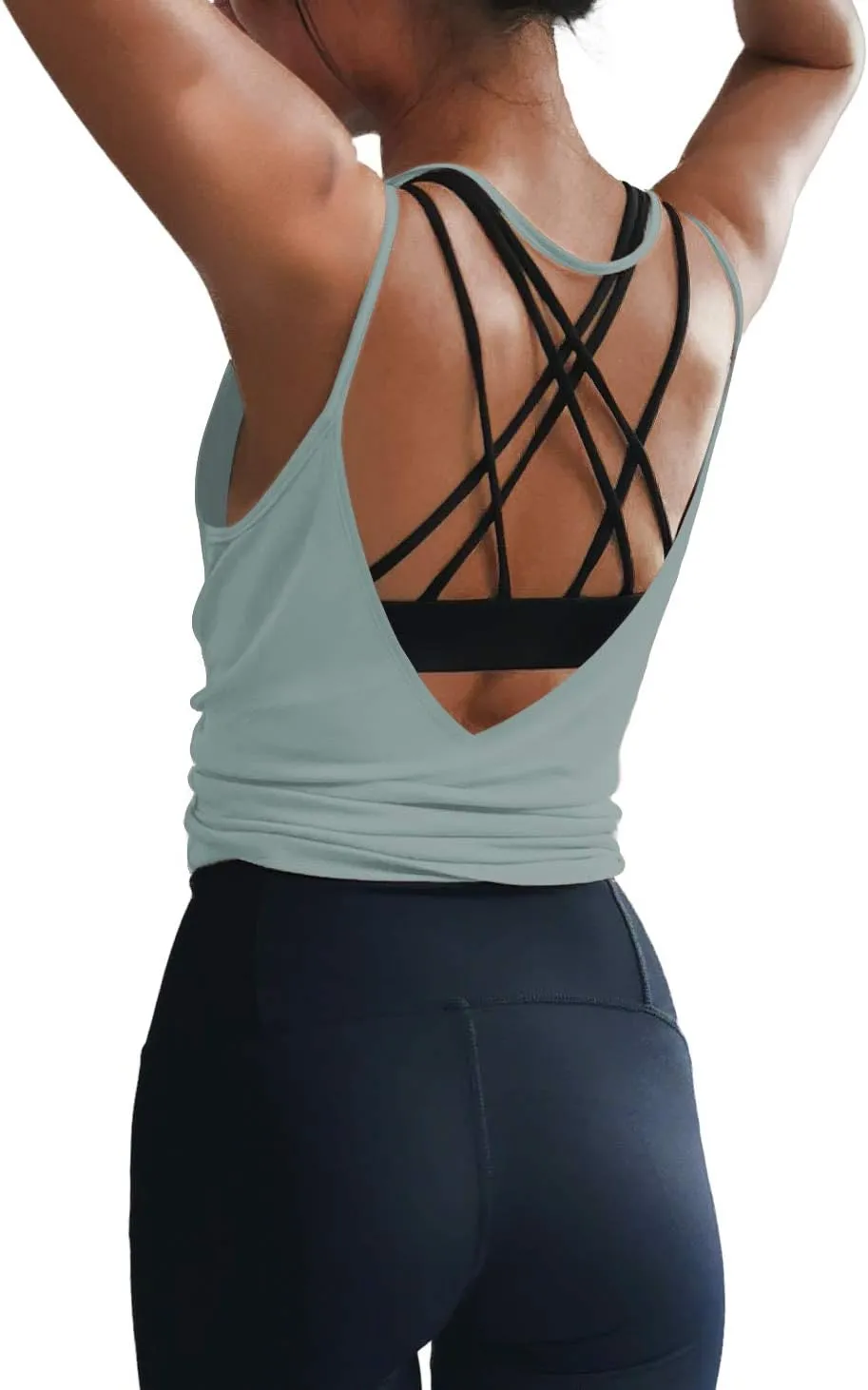 Shirts Sexy Open Back Activewear Workout Clothes Sports Yoga Tank expressive irritability homemaking turnpike belle Tops LEXISLOVE Womens Workout 