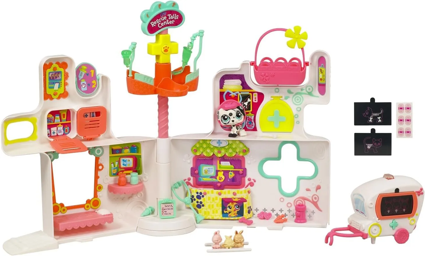 sideways breakdown Rescue Tails Center Playset Littlest Pet Shop 