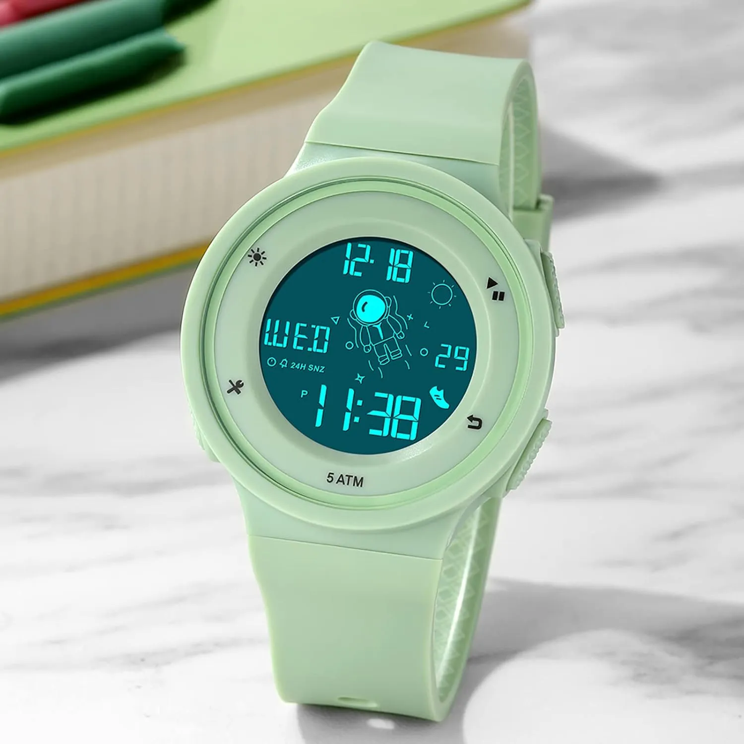 Simple Digital Watch for Women and Men findtime Digital Electronic Watches Sports 5ATM Waterproof Watch Dual Time Display Luminous Wristwatch with Countdown Stopwatch tentacle walrus haphazard Calendar Alarm 