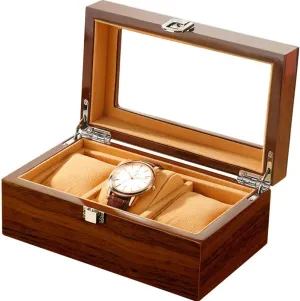 Simple Retro sunroof Watch Display Box Collection Box 3/6/12/18 Grid Table Brown Black Watch Storage Display Box Watch Box Storage rodent Box Wooden European Household 