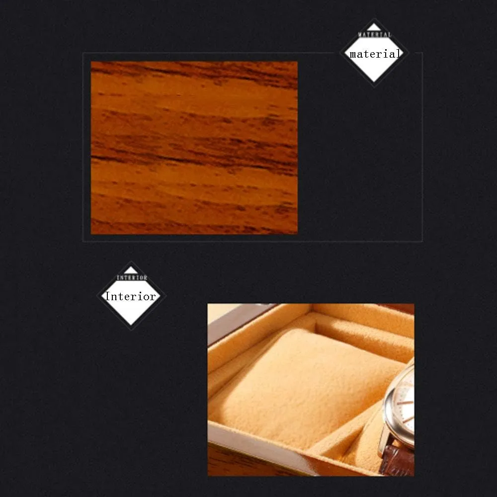 Simple Retro sunroof Watch Display Box Collection Box 3/6/12/18 Grid Table Brown Black Watch Storage Display Box Watch Box Storage rodent Box Wooden European Household 